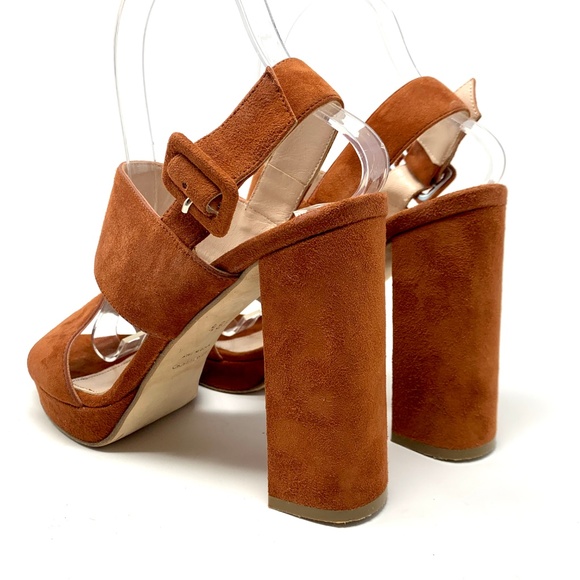 Barneys New York Suede Ankle-Strap Platform Sandal - Picture 7 of 8